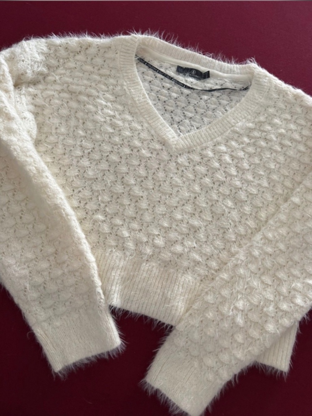 Volcom cream sweater new with tags